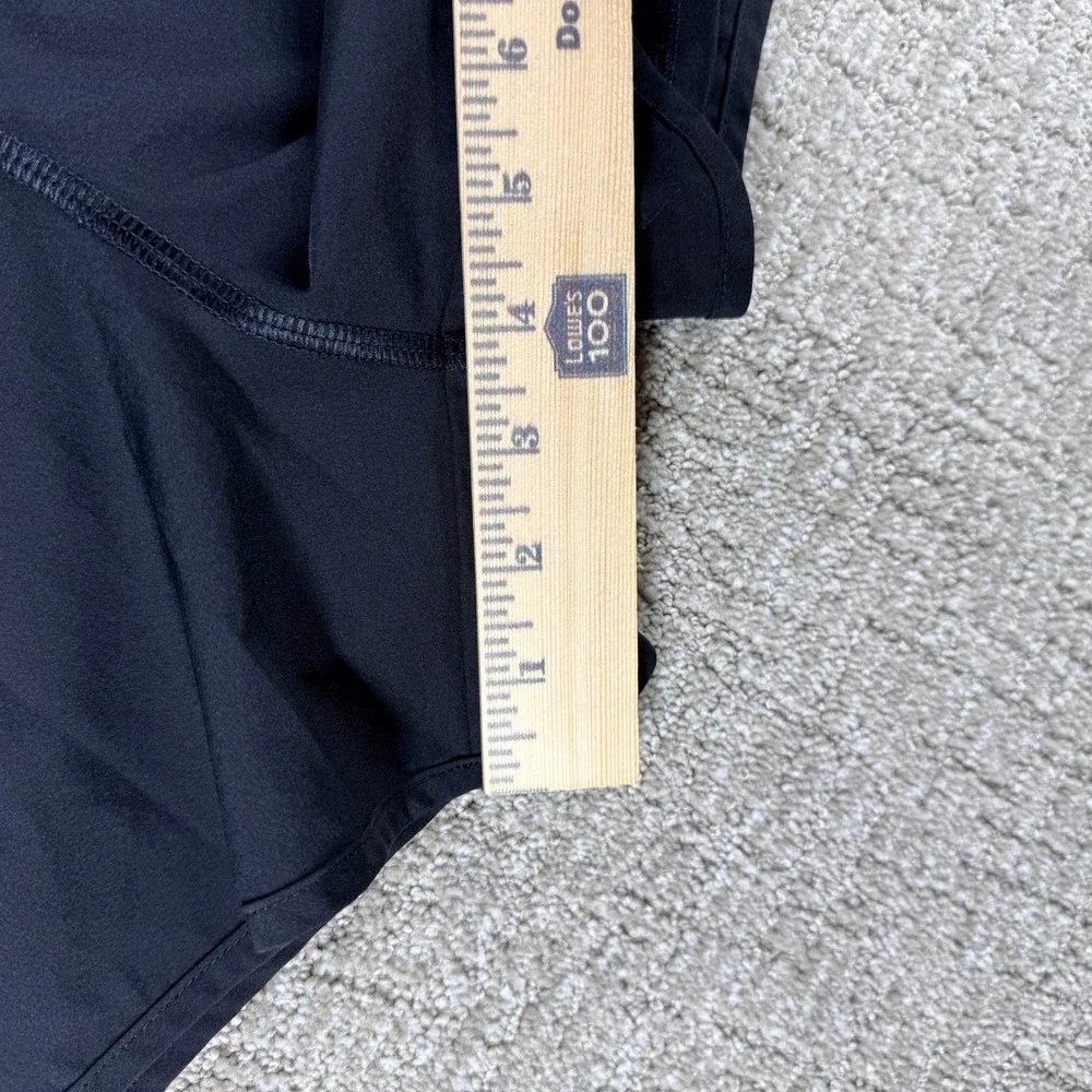 Avia 2-in-1 Running Shorts Zipper Pocket Black Large 12-14 Poly Blend Womens